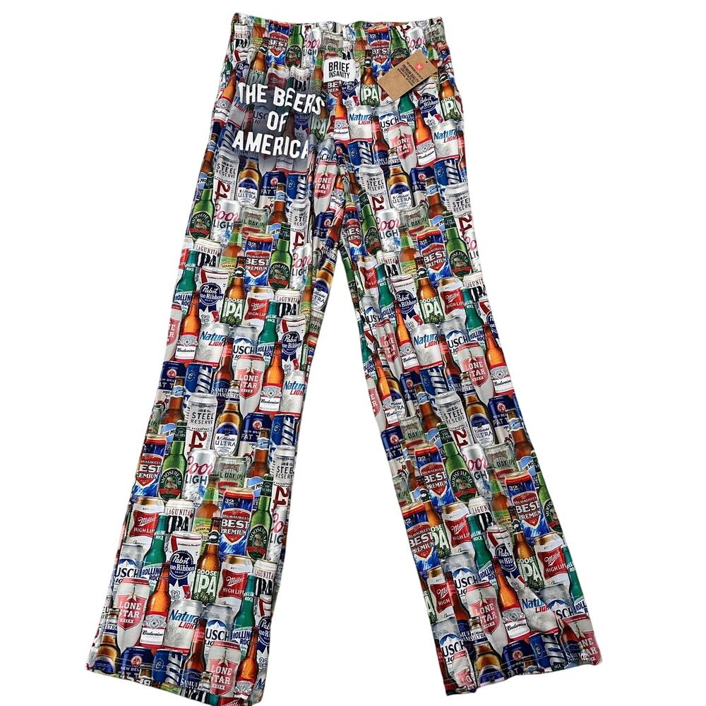 NWT Brief Insanity The Beers of America Men's Lounge Pants, size M